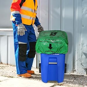 Trash Can Cover, Odor Eliminating Bag with Elastic Rubber Band, Eliminates Odor from Trash, Durable, Effective, Chemicals Free, 32 Gallon Size, 3 Covers