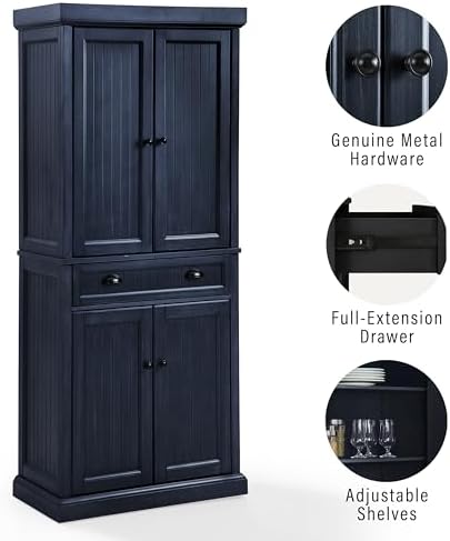 Crosley Furniture Seaside Coastal Pantry Storage Cabinet