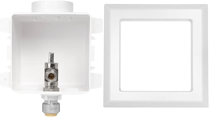 EFIELD Pre-Assembled Dishwasher Outlet Box, 1/2-Inch Push-Fit Inlet Connection with Installed 1/4-Turn Stop Angle Valve, Chrome Plated,(DW005)