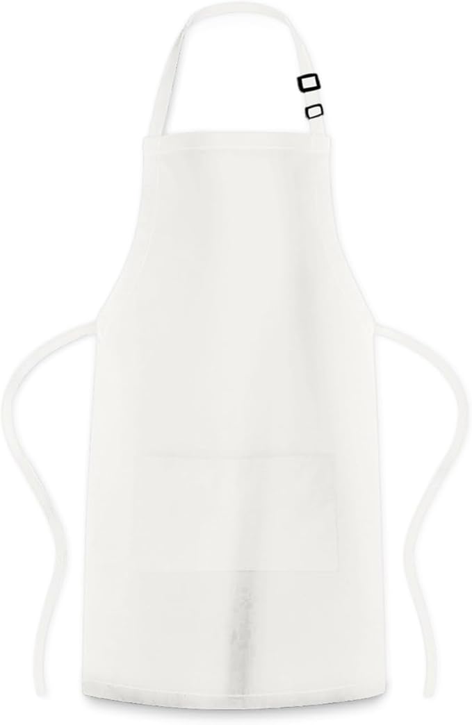 Adjustable Bib Apron 100% Polyester Kitchen Aprons Waterdrop Resistant Aprons with Adjustable Strap, Pockets & Long Ties