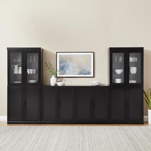 Crosley Furniture Essen 3-Piece Glass Door Pantry & Sideboard Set