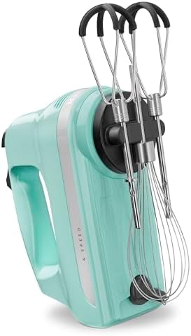 KitchenAid 6 Speed Hand Mixer w/Flex Edge Beaters, KHM6118, Ice Blue