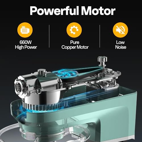 VIVOHOME 6-in-1 Stand Mixer, 8.5-Quart Tilt-Head Mixer, 10 Speeds, Blue