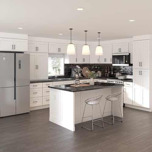 Furinno Shaker Drawer Base Kitchen Cabinet with 3-Drawers, White