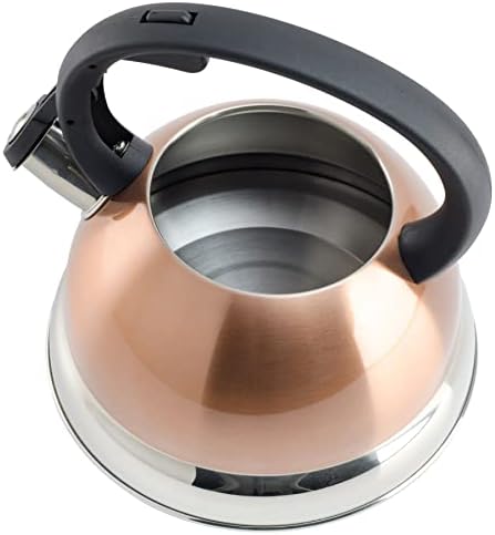 Mr. Coffee Flintshire 1.75-Quart Stainless Steel Whistling Tea Kettle with Nylon Handle – Copper Finish Stove-Top Kettle for Boiling Water - Image 4