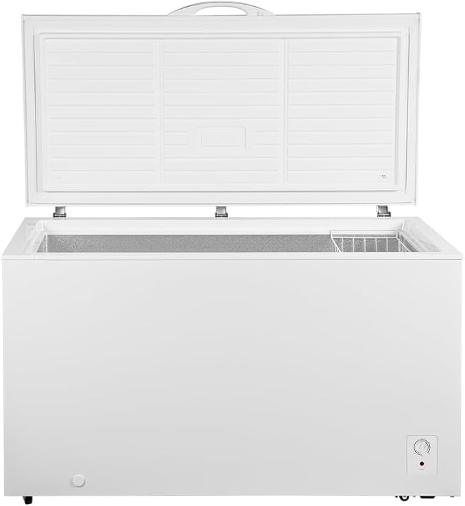 Smad Large Deep Freezer 20 Cu.Ft, Large Chest Freezer with 2 Removable Basket, 7 Adjustable Thermostat and 4 Wheels, Top Open Door Commercial Freezers Garage Ready, White