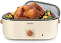 AROMA® 18Qt. Roaster Oven with Buffet Server, Fits 22-lb. Turkey, Adjustable Temperature Settings, Keep Warm Setting, Oatmeal (ART-858OT)