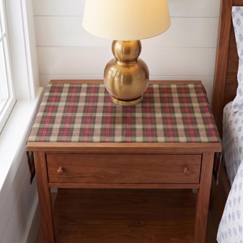 Solino Home 100% Pure Linen Table Runner Brown, Hunter's Plaid 14 x 36 in