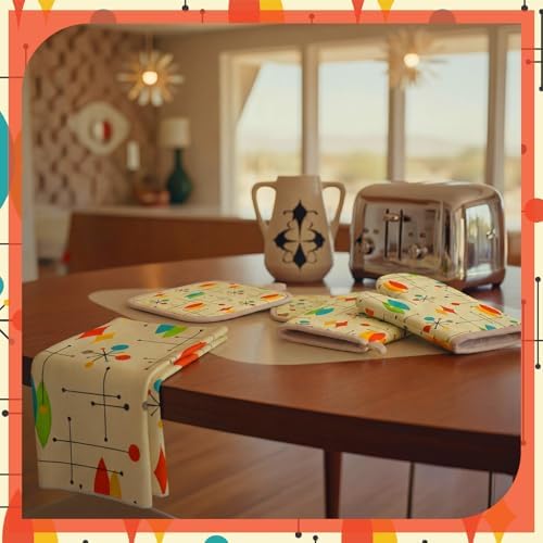 11 Pcs Mid Century Modern Kitchen Decor Set, Mid Century