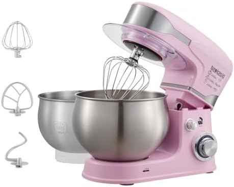 6-Speed 5.3QT+3.2QT Two-Bowl Stand Mixer, SAKURA PINK