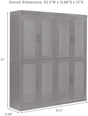 Crosley Furniture Essen 2-Piece Glass Door Pantry Storage Cabinet Set