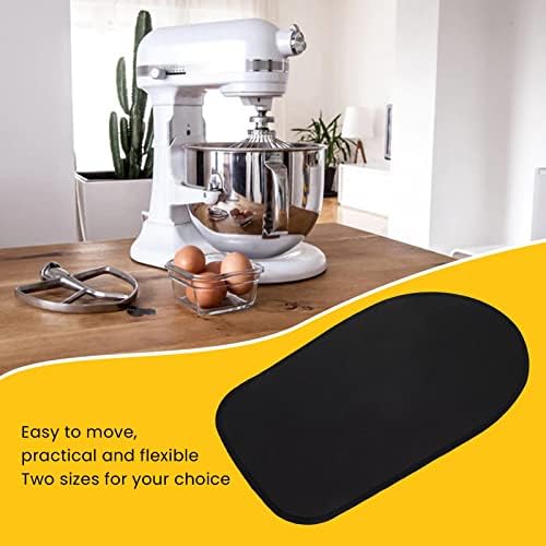 Mixer Slider Mat Easy to Move Flexible Exquisite Black Edges Kitchen Appliance Mats Mixer Accessories for Household Cafe Restaurant 1 x mixer sliding mat Black(6.5-8L)