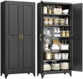 UNICOLY 75" Kitchen Pantry Cabinet, Metal Tall Storage Cabinet with Doors