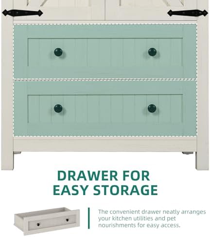 YITAHOME 64.5" Farmhouse Pantry Cabinet with 2 Drawers & Shelves, White