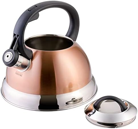 Mr. Coffee Flintshire 1.75-Quart Stainless Steel Whistling Tea Kettle with Nylon Handle – Copper Finish Stove-Top Kettle for Boiling Water - Image 3
