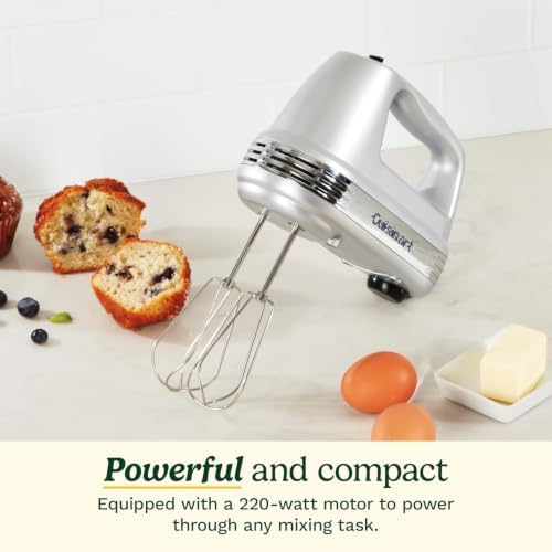 Cuisinart Power Advantage Plus 9-Speed Hand Mixer, 220W-Motor Hand Blender Electric Mixer with 9 Speed Settings, XL Dishwasher-Safe Beaters, 3 Low Mixing Speeds, Storage Case, Black