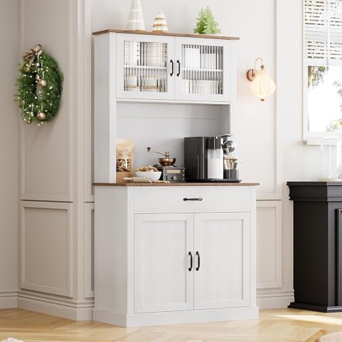 IDEALHOUSE Kitchen Pantry Cabinet with Microwave Stand