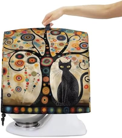 Stand Mixer Covers Black Cat Flower Print Dust Mixer Covers for Stand Mixer Kitchen Counter Mixer Parts & Accessories Decor for Kitchen Kid Mixer Cover