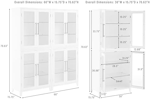 Crosley Furniture Roarke 2-Piece Glass Door Pantry Storage Cabinet Set