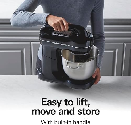 Hamilton Beach 4 Qt Electric Stand Mixer With 7 Speeds, Easy-Carry Handle