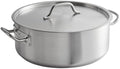 SS1 Series 15 Qt Stainless Steel Brazier with Cover, Aluminum-Clad Bottom, NSF Listed, Induction Ready, Dishwasher Safe, 14-Inch Diameter, Commercial Grade