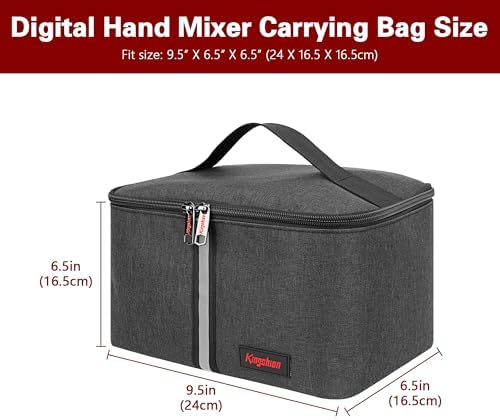 Hand Mixer Carrying Bag for KitchenAid Mixers - Compatible with 5/6/7/9 Ultra Power Speed Models, Travel Storage Box with Handle for Mixer Accessories (Case Only)-Dark Gray