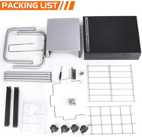 2-in-1 Grill Cart & Prep Table with Storage Shelves for Weber 22" & 18" Kettle Grills, Small Hook-On Grill Side Table, Grill Stand for Blackstone 17" Griddle for Ninja Woodfire Pitboss 150 Series