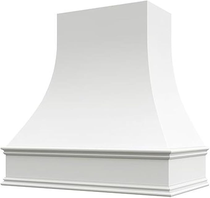Curved Range Hood (31.5" W x 36" H) – Handcrafted in the USA – Premium Cabinet-Grade Plywood & White Maple Veneer – Seamless Fit with TradeWinds Ventilation Units – High-End Kitchen Focal Point