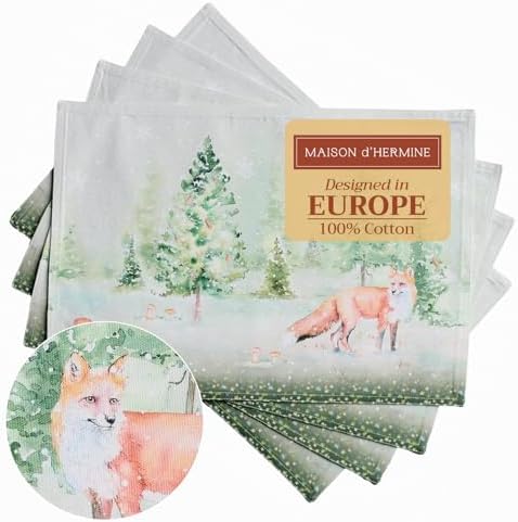 Maison d' Hermine Placemats Set of 4 Reusable 100% Cotton (13"x19")