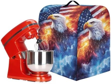 American Flag Eagle Mixer Cover Compatible with 4-8 Qt Kitchen Aid Mixer Covers Anti-Stain Kitchen Appliance Dust Cover with Handle Pockets