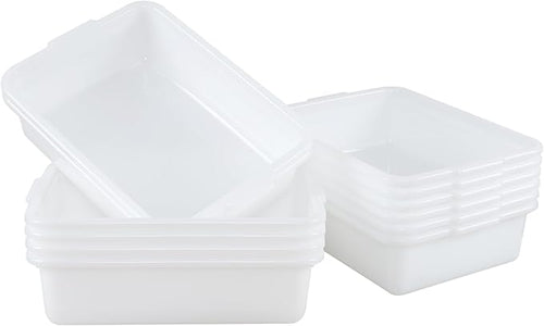 12 Packs 13 L Commercial Tote Box, Food Service Bus Tub Trays, White