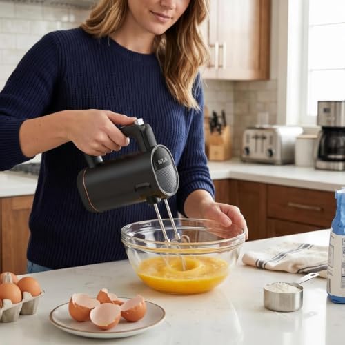 Cordless Hand Mixer Electric,Removable battery,8-Speed,LED Digital Display