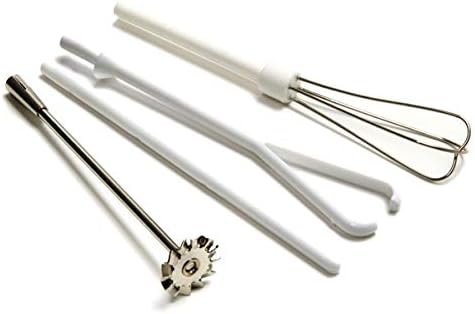 5pc Deluxe Cordless Mini Mixer - Mix Whip Stir Blend Beat Drink Frother