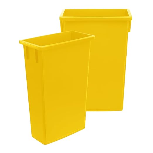 3 Pack 23 Gallon Waste Bin, Heavy-Duty Trash Can, Slim Rectangular Garbage Bin, Durable Waste Container, Recycling Bin, Plastic Wastebasket for Kitchen, Garage, Hotels, Restaurants, Office