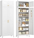 UNICOLY 90.8" Kitchen Pantry Cabinet, Metal Storage Cabinet with 5 Shelves