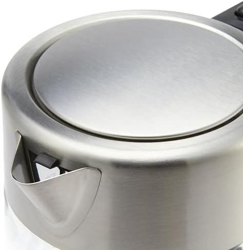 Amazon Basics Electric Kettle with Glass Carafe for Tea and Coffee, Fast Boiling, Auto Shut-Off, Boil-Dry Protection, Temperature Control, Removable Filter, 1 Liter, 1500W, BPA-Free - Image 4