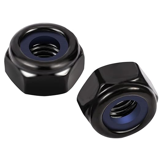 MewuDecor 5/16-18 Nylon Insert Hex Lock Nuts Locknuts, 304 Stainless Steel 18-8, Black Oxide, 50 PCS