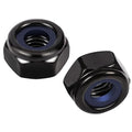 MewuDecor #8-32 Nylon Insert Hex Lock Nuts Locknuts, 304 Stainless Steel 18-8, Black Oxide, 50 PCS