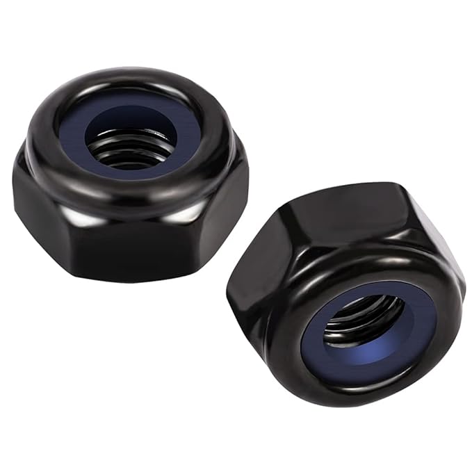 MewuDecor 1/2-13 Nylon Insert Hex Lock Nuts Locknuts, 304 Stainless Steel 18-8, Black Oxide, 25 PCS