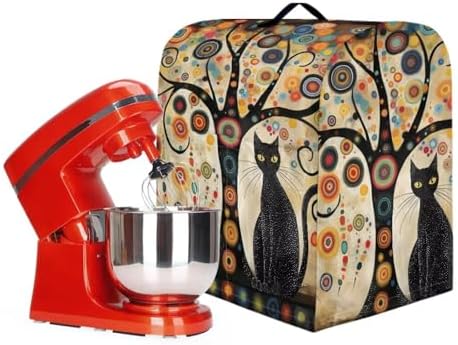 Stand Mixer Covers Black Cat Flower Print Dust Mixer Covers for Stand Mixer Kitchen Counter Mixer Parts & Accessories Decor for Kitchen Kid Mixer Cover
