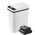Bathroom Automatic Trash Can, 4 Gallon Touchless Motion Sensor Small Garbage Can with Lid Smart Electric Narrow Waterproof Garbage Bin for Bedroom Office Halloween Decoration, White
