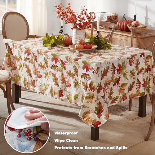 Newbridge Thanksgiving Rustic Acorn & Leaf 60x84 Inch Rectangle Tablecloth