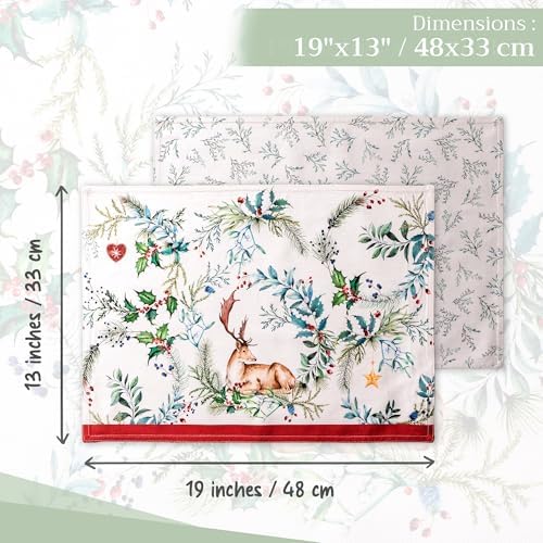 Maison d' Hermine Placemats Set of 4 Reusable 100% Cotton (13"x19")