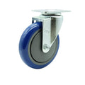 Service Caster Brand Replacement Caster for Uline Caster H-5540S-Swivel Top Plate Caster with 5 Inch Blue Polyurethane Wheel-Light Duty Replacement Caster-Fits Carts, Dollies and Poly Box Truck H-3840