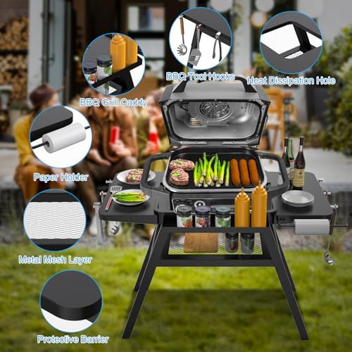 Adjustable Cart for Ninja Outdoor Woodfire Grill Stand OG700 OG800 OG900