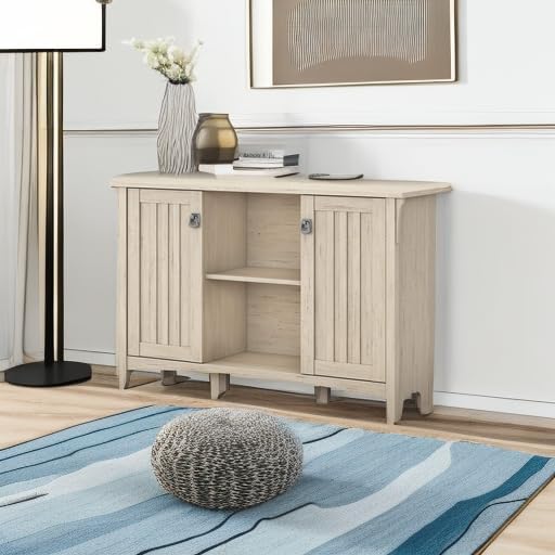 Bush Home Salinas Accent Storage Cabinet with Doors and Shelves, Farmhouse Cabinet Buffets & Sideboards