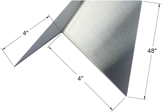 Brushed 304 Stainless Steel Corner Guards, 48" Wall Protectors, 20ga & 16ga, Available in 1/2" to 4", Multi-Pack Options (1, 2, 5, or 10) (5, 4 x 4, 20ga, No Hug Edges)