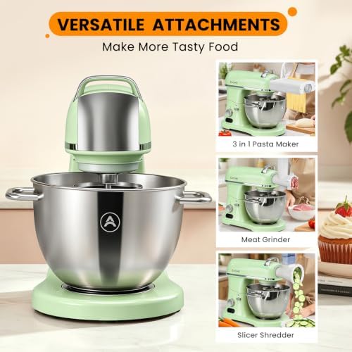 ZACME 8.4QT Commercial Stand Mixer 800W with Aluminum Die Casting Meets the Standard of NSF/ANSI 8-2023, Mixers Kitchen Electric Stand Mixer with Stainless Steel 8L Bowl, Dough Hook, Whisk and Beater