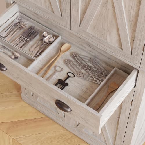 IRONCK Kitchen Pantry Storage Cabinet 72.6" H x 24" W, Rustic Maple