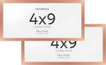 Homeforia 4x9 Business License Frame, High End Metal 4 x 9 Rose Gold Certificate Frame, 9x4 Document Frames for Wall or Tabletop, 9by4 inch Panoramic Picture Frames, Tempered Glass, Wall Kit, Set of 2